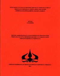 Image of PENGARUH TAYANGAN MASTER CHEF RCTI TERHADAP MINAT SEKOLAH PARIWISATA SISWA-SISWI SMA KASIH KEMULIAAN,CENGKARENG JAKARTA BARAT.