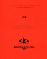 Image of ANALISIS KOMPONEN PRODUK WISATAKLENTENG BOEN TEK BIO DI PASAR LAMA,TANGERANG