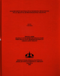Image of ANALISIS MOTIVASI WISATAWAN DOMESTIK MENGUNJUNGI PULAU BELITUNG DI PROVINSI BANGKA BELITUNG