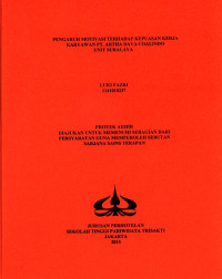 Image of PENGARUH MOTIVASI TERHADAP KEPUASAN KERJA KARYAWAN PT. ARTHA DAYA COALINDOUNIT SURALAYA