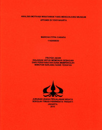 Image of ANALISIS MOTIVASI WISATAWAN YANG MENGUNJUNGI MUSEUM AFFANDI DI YOGYAKARTA