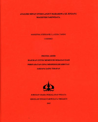 Image of ANALISIS MINAT STUDI LANJUT MAHASISWA KE JENJANG MAGISTER PARIWISATA