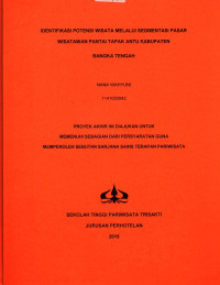 Image of IDENTIFIKASI POTENSI WISATA MELALUI SEGMENTASI PASAR WISATAWAN PANTAI TAPAK ANTU KABUPATENBANGKA TENGAH