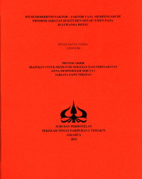 Image of STUDI DESKRIPTIF FAKTOR – FAKTOR YANG MEMPENGARUHI PROMOSI JABATAN DI KITCHEN DEPARTEMEN JS LUWANSA HOTEl & CONVENTION CENTRE – JAKARTA. Jurusan perhotelan, STP Trisakti.