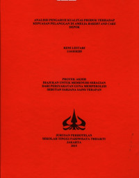 Image of ANALISIS PENGARUH KUALITAS PRODUK TERHADAP KEPUASAN PELANGGAN DI AMELIA BAKERY AND CAKE
