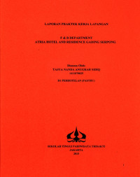 Image of LAPORAN PRAKTEK KERJA LAPANGAN F & B DEPARTMENT ATRIA HOTEL AND RESIDENCE GADING SERPONG