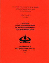 Image of ANALISIS PENGARUH BAURAN PEMASARAN TERHADAPKEPUTUSAN PEMBELIAN DI RESTORANSOTO MIE AGIH BOGOR