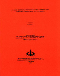 Image of ANALISIS KEPUTUSAN WISATAWAN MENGUNJUNGI WISATA KULINER PASAR SANTA