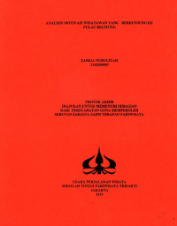 Image of ANALISIS MOTIVASI WISATAWAN YANG BERKUNJUNG KE PULAU BELITUNG