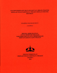 Image of ANALISIS KESESUAIAN MATA KULIAH TATA HIDANG PRAKTEK SEKOLAH TINGGI PARIWISATA TRISAKTI DENGAN INDUSTRI RESTORAN