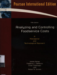 Image of Analyzing and controlling foodservice costs : a managerial and technological approach
