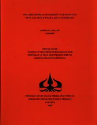 Image of ANALISIS KINERJA PADA BAGIAN TOUR INCENTIVEDI PT. GALADUTA WISATA, KOTA TANGERANG