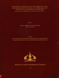 Image of MANAJEMEN KETERAMPILAN DARI RESPONDEN SUKU JAWA: PERBANDINGAN ATAS TECHNICAL SKILL, HUMAN SKILL DAN CONCEPTUAL SKILL BERBASIS JENIS KELAMIN(Studi Kasus : SMK Negeri 1 Lamongan, JawaTimur)