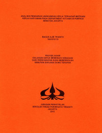 Image of ANALISIS PENGARUH LINGKUNGAN KERJA TERHADAP MOTIVASI KERJA KARYAWAN PADA DEPARTMENT KITCHEN DI PORTICO SENAYAN JAKARTA,