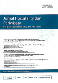 Image of Jurnal Hospitality dan Pariwisata