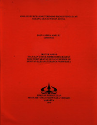 Image of ANALISIS PURCHASING TERHADAP PROSES PENGADAAN BARANG DIJS LUWANSA HOTEL