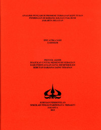 Image of ANALISIS PENGARUH PROMOSI TERHADAP KEPUTUSAN PEMBELIAN DI KERANG KILOAN PAK RUDI JAKARTA SELATAN