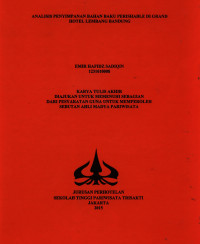 Image of Analisis Penyimpanan Bahan Buku Perishable di Grand Hotel Lembang Bandung