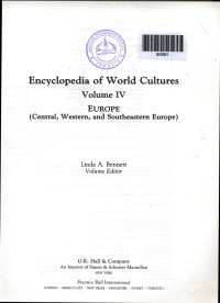 Image of Encyclopedia of world cultures:volume IV europe (central, western, and southeastern europe)