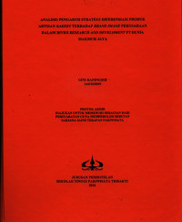 Image of ANALISIS PENGARUH STRATEGI DIFERENSIASI PRODUK ARTISAN BAKERY TERHADAP BRAND IMAGE PERUSAHAAN DALAM DIVISI RESEARCH AND DEVELOMENT PT DUNIA MAKMUR JAYA