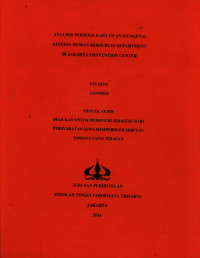 Image of ANALISIS PERSEPSI KARYAWAN MENGENAIKINERJA HUMAN RESOURCES DEPARTMENTDI JAKARTA CONVENTION CENTER