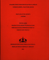 Image of ANALISIS UNSUR-UNSUR DESTINASI WISATA ROHANILEMBAH KARMEL, CIKANYERE, BOGOR