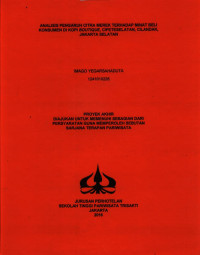 Image of ANALISIS PENGARUH CITRA MEREK TERHADAP MINAT BELI KONSUMEN DI KOPI BOUTIQUE, CIPETESELATAN, CILANDAK, JAKARTA SELATAN