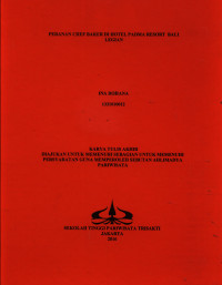 Image of PERANAN CHEF BAKER DI HOTEL PADMA RESORT BALI LEGIAN