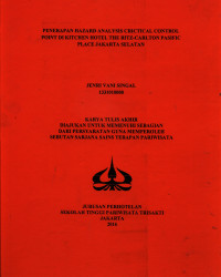 Image of PENERAPAN HAZARD ANALYSIS CRITICAL CONTROL POINTDI KITCHEN HOTEL THE RITZ-CARLTON PASIFIC PLACEJAKARTA SELATAN