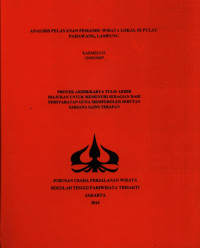 Image of ANALISIS PELAYANAN PEMANDU WISATA LOKAL DI PULAU PAHAWANG, LAMPUNG