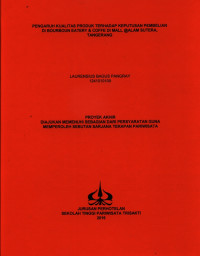 Image of PENGARUH KUALITAS PRODUK TERHADAP KEPUTUSAN PEMBELIAN DI BOURBOUN EATERY & COFFE DI MALL @ALAM SUTERA, TANGERANG