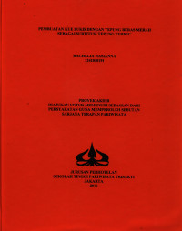 Image of PEMBUATAN KUE PUKIS DENGAN TEPUNG BERAS MERAH SEBAGAI SUBTITUSI TEPUNG TERIGU`