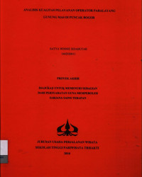 Image of ANALISIS KUALITAS PELAYANAN OPERATOR PARALAYANG GUNUNG MAS DI PUNCAK BOGOR