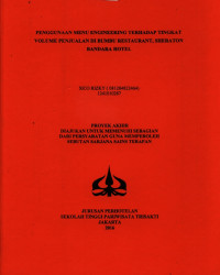 Image of PENGGUNAAN MENU ENGINEERING TERHADAP TINGKAT VOLUME PENJUALAN DI BUMBU RESTAURANT, SHERATON BANDARA HOTEL