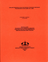 Image of ANALISIS PENGARUH KUALITAS PRODUK TERHADAP KEPUASAN PELANGGAN DI CAFE SUWE ORA JAMU