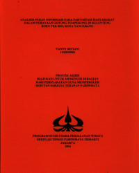 Image of ANALISIS PERAN INFORMASI PADA PARTISIPASI MASYARAKATDALAM PERAYAAN GOTONG TOAPEKONG DI KELENTENGBOEN TEK BIO, KOTA TANGERANG
