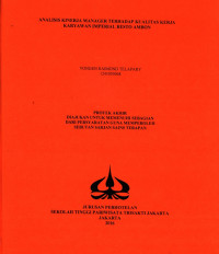 Image of ANALISIS KINERJA MANAGER TERHADAP KUALITAS KERJA KARYAWAN IMPERIAL RESTO AMBON