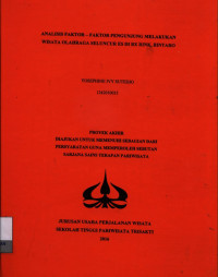 Image of ANALISIS FAKTOR – FAKTOR PENGUNJUNG MELAKUKAN WISATA OLAHRAGA SELUNCUR ES DI BX RINK, BINTARO